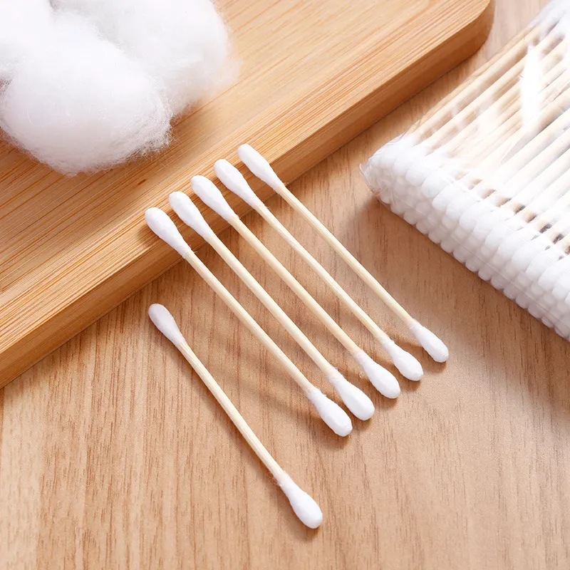 双头棉签竹木棒双头多功能棉签一次性卫生棉棒掏耳勺化妆卸妆棉签