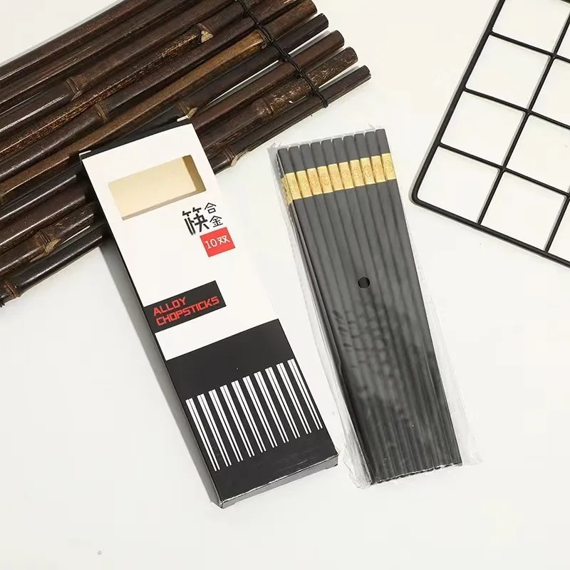 筷子餐饮耐用金福合金筷子家庭新款家用级防滑耐高温酒店餐具干净