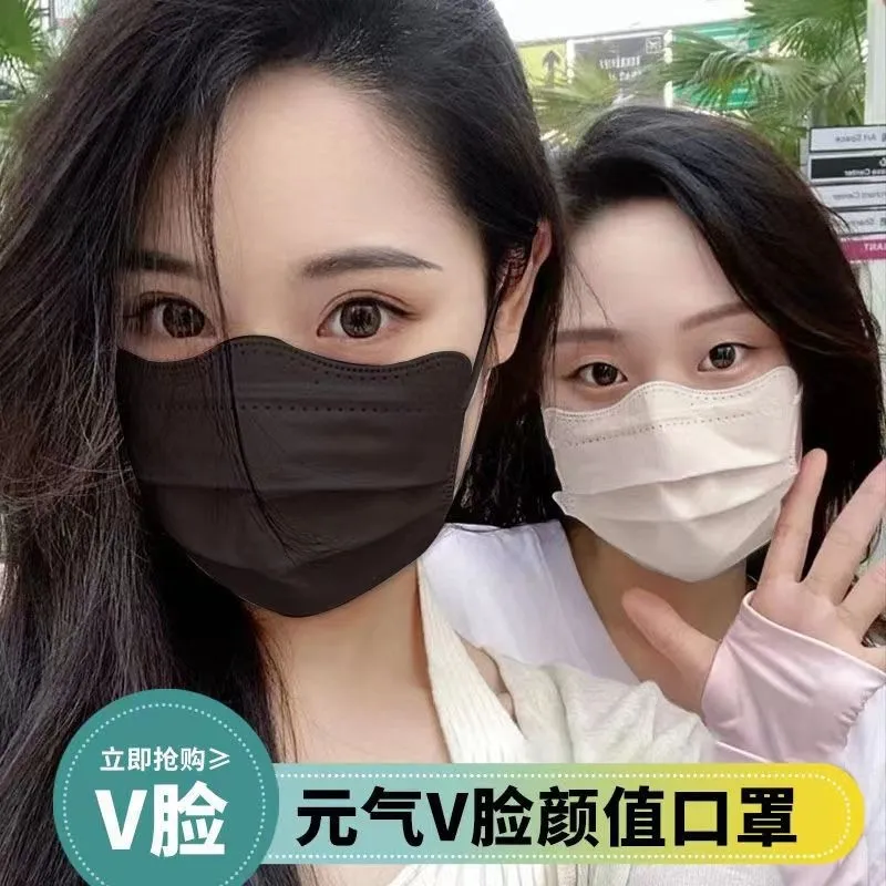 口罩女高颜值蝶型花边云朵瘦脸防晒护眼角V脸修饰混装独立包装口罩