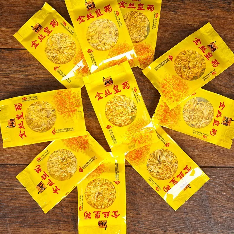 金丝皇菊菊花茶批发独立袋装黄山大朵金丝皇菊直播带货熬夜菊花茶
