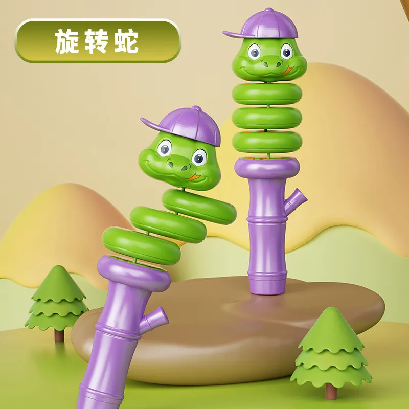 2025蛇年旋转蛇海底捞玩具溜溜蛇创意儿童手握哄娃神器蛇口哨减压