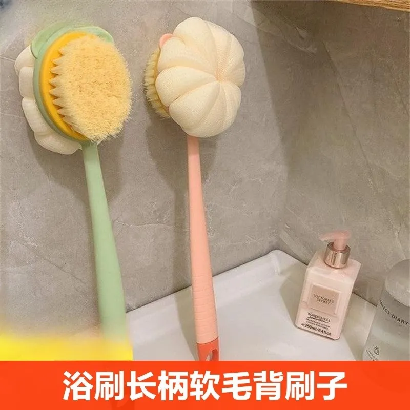 长柄双面搓澡神器浴刷长柄软毛洗澡刷可拆卸搓澡巾沐浴球强力搓背刷子