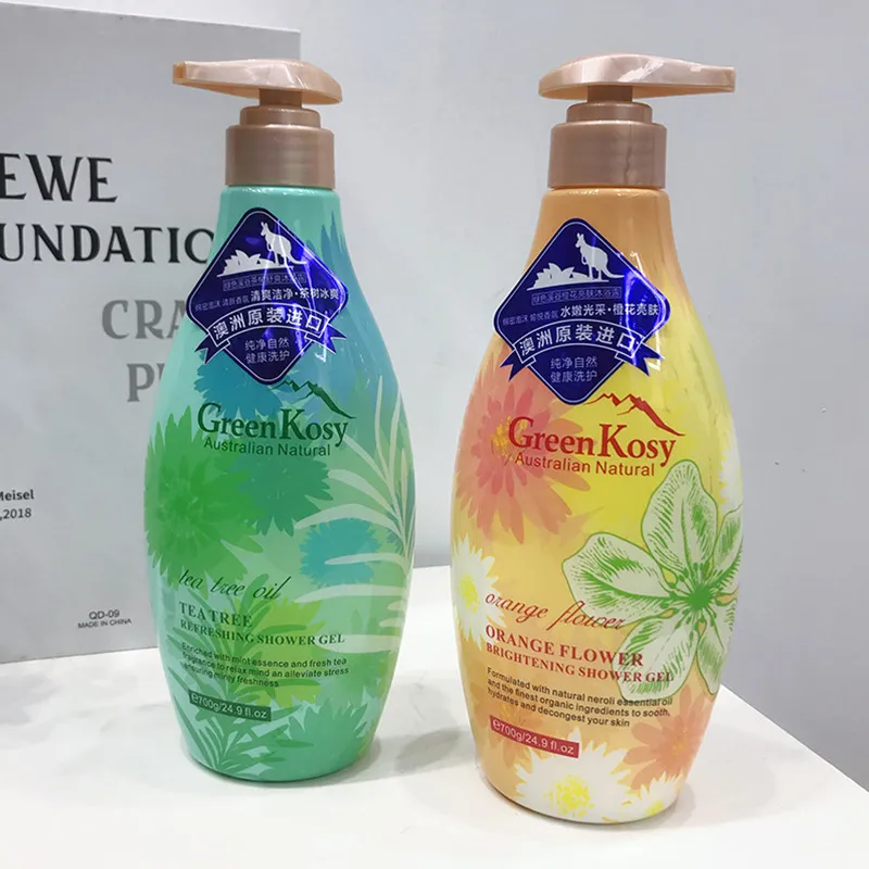 绿色溪谷茶树舒爽沐浴露香氛持久留香清爽清洁橙花亮肤沐浴露家用
