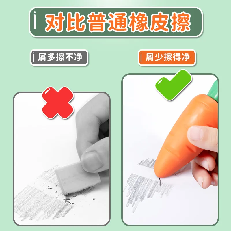 无霸创意水果橡皮擦可爱芒果胡萝卜干净少屑小学生卡通儿童不留痕