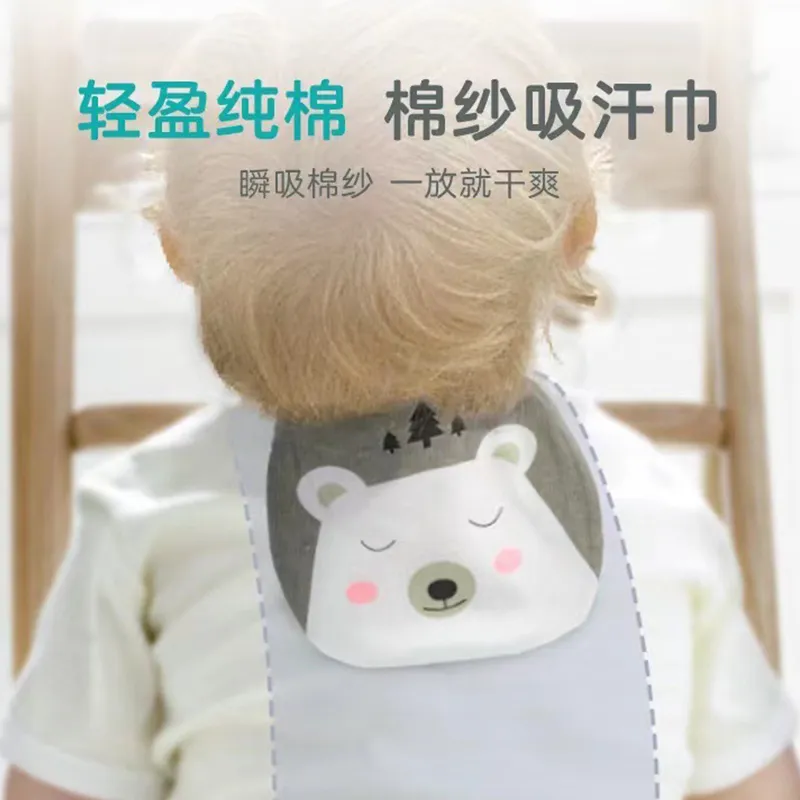 儿童纯棉纱布吸汗巾婴儿隔汗巾宝宝汗巾幼儿园男童女童大号垫背巾