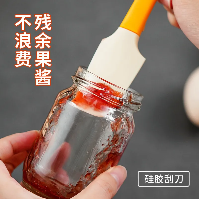硅胶黄油刮刀耐高温弯头搅拌棒开罐器多功能烘焙黄油涂抹果酱抹刀